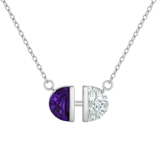 Dual Gemstone Pendant Necklace