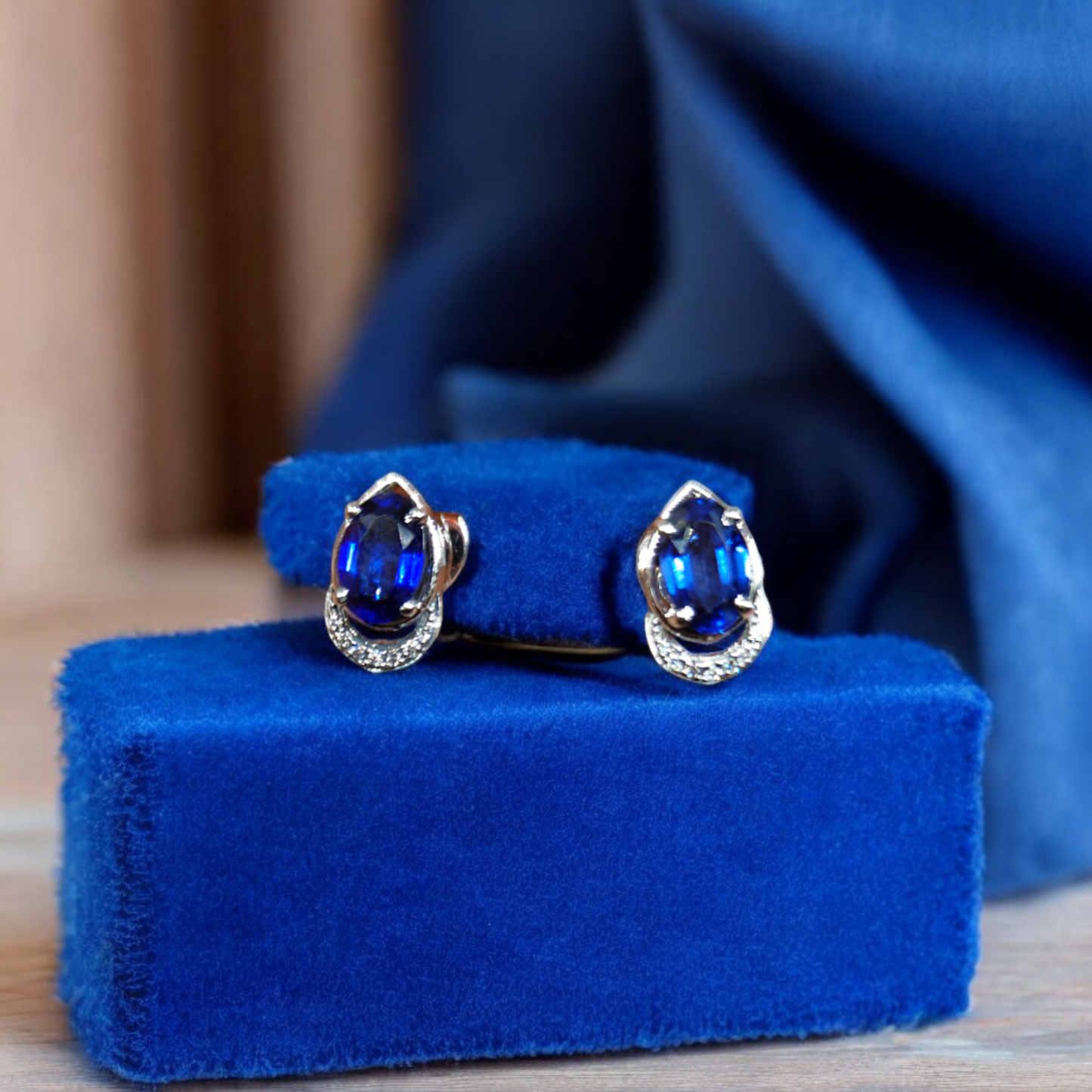 Handcrafted Sapphire-Inspired Earrings