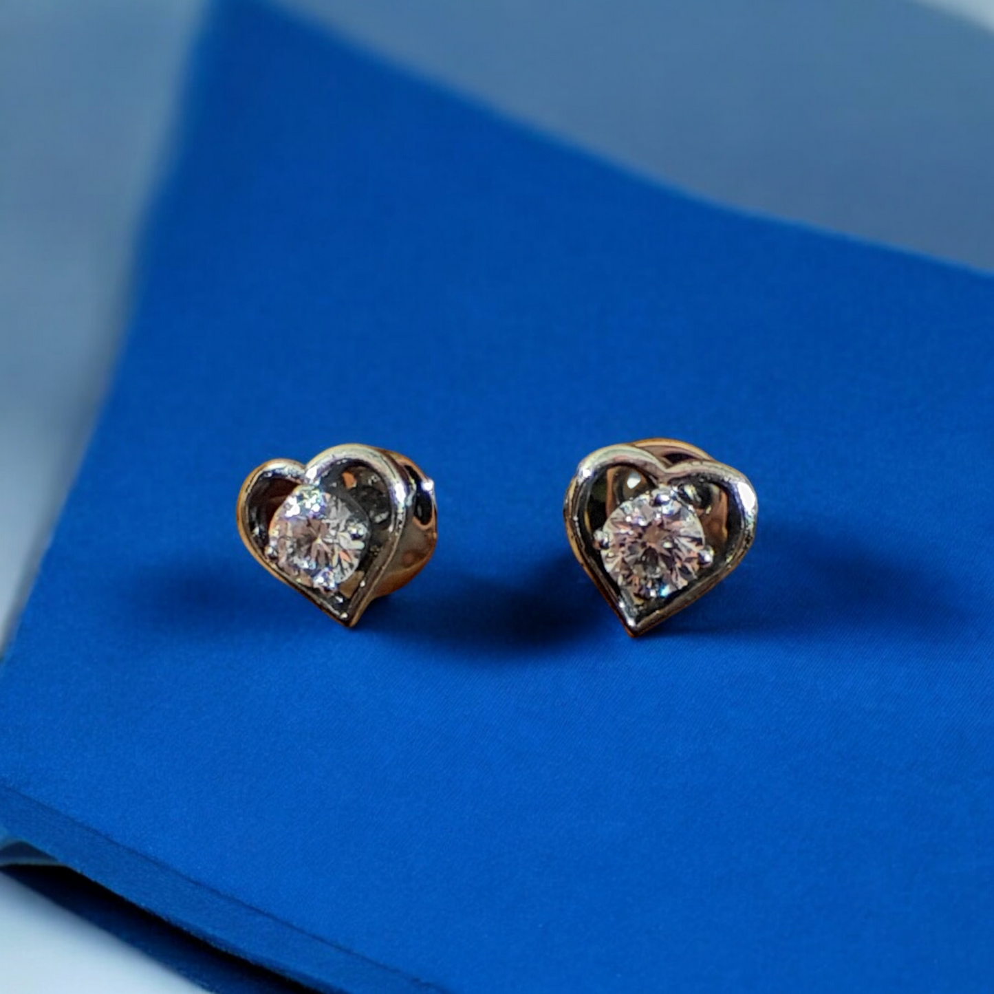 Handcrafted Heart Stud Earrings