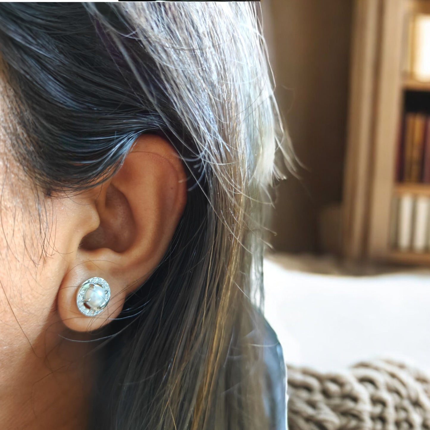 Classic Halo Pearl Earrings