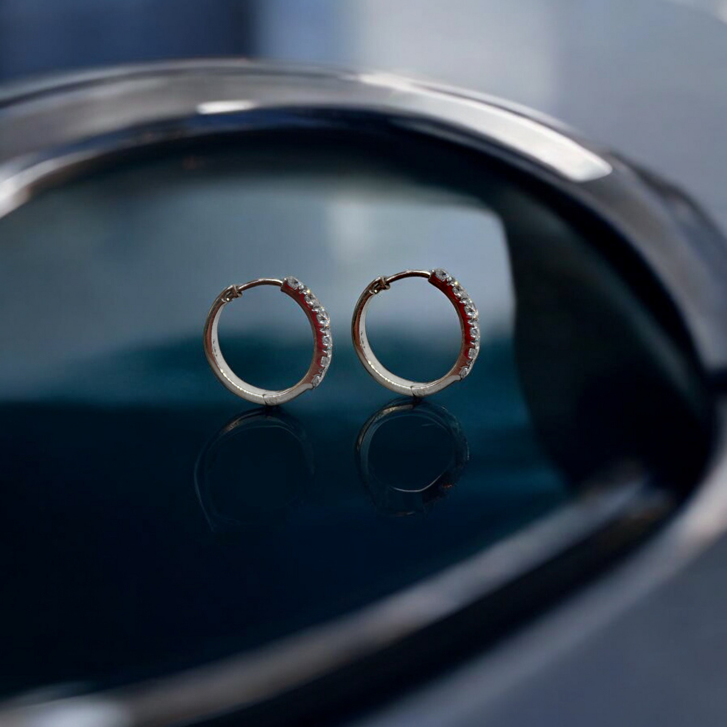 Handcrafted Radiant Diamond Hoop Earrings