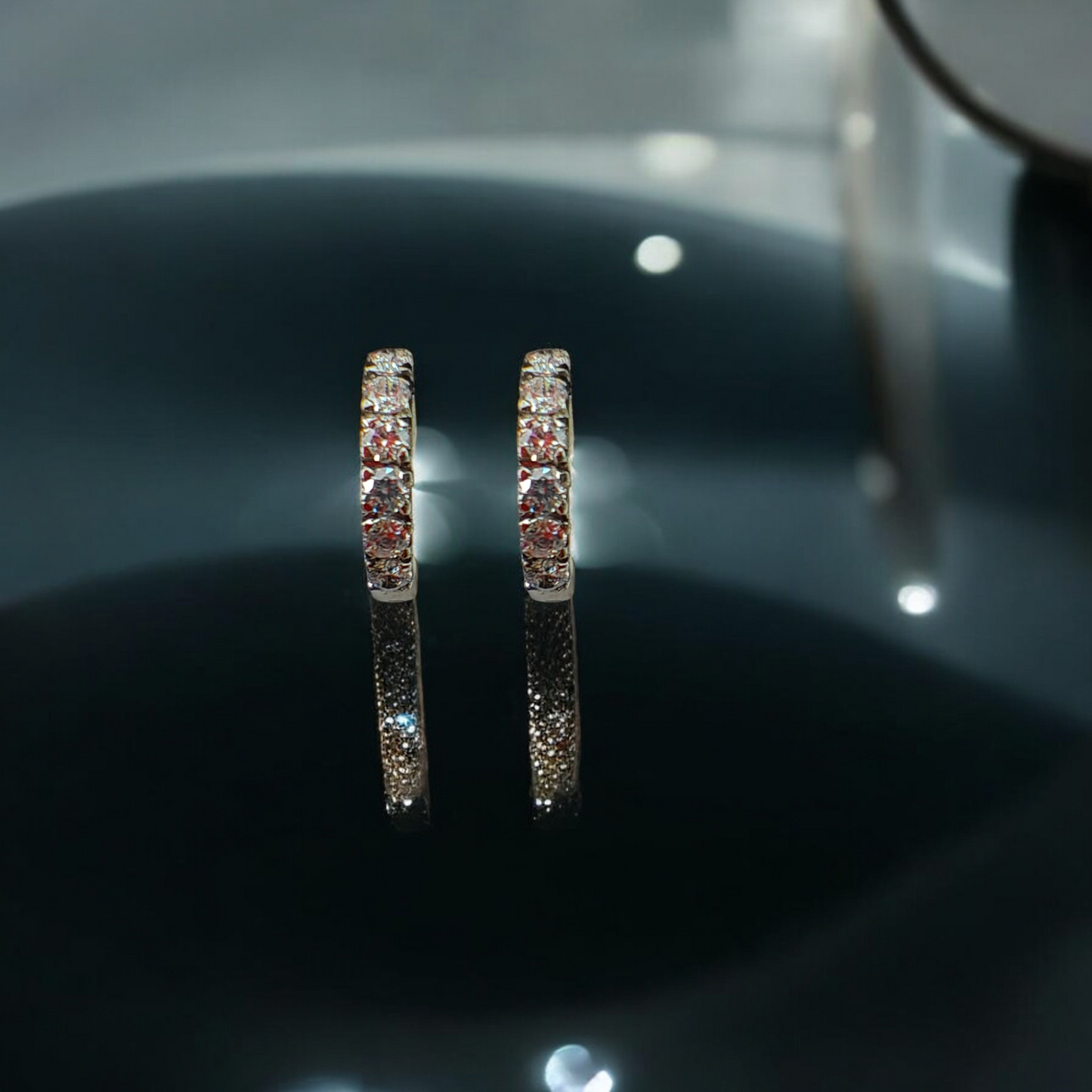 Handcrafted Radiant Diamond Hoop Earrings