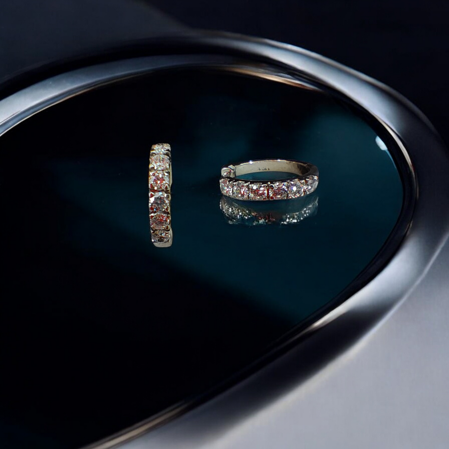 Handcrafted Radiant Diamond Hoop Earrings