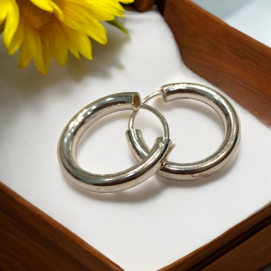 Silver Halo Elegance Hoops