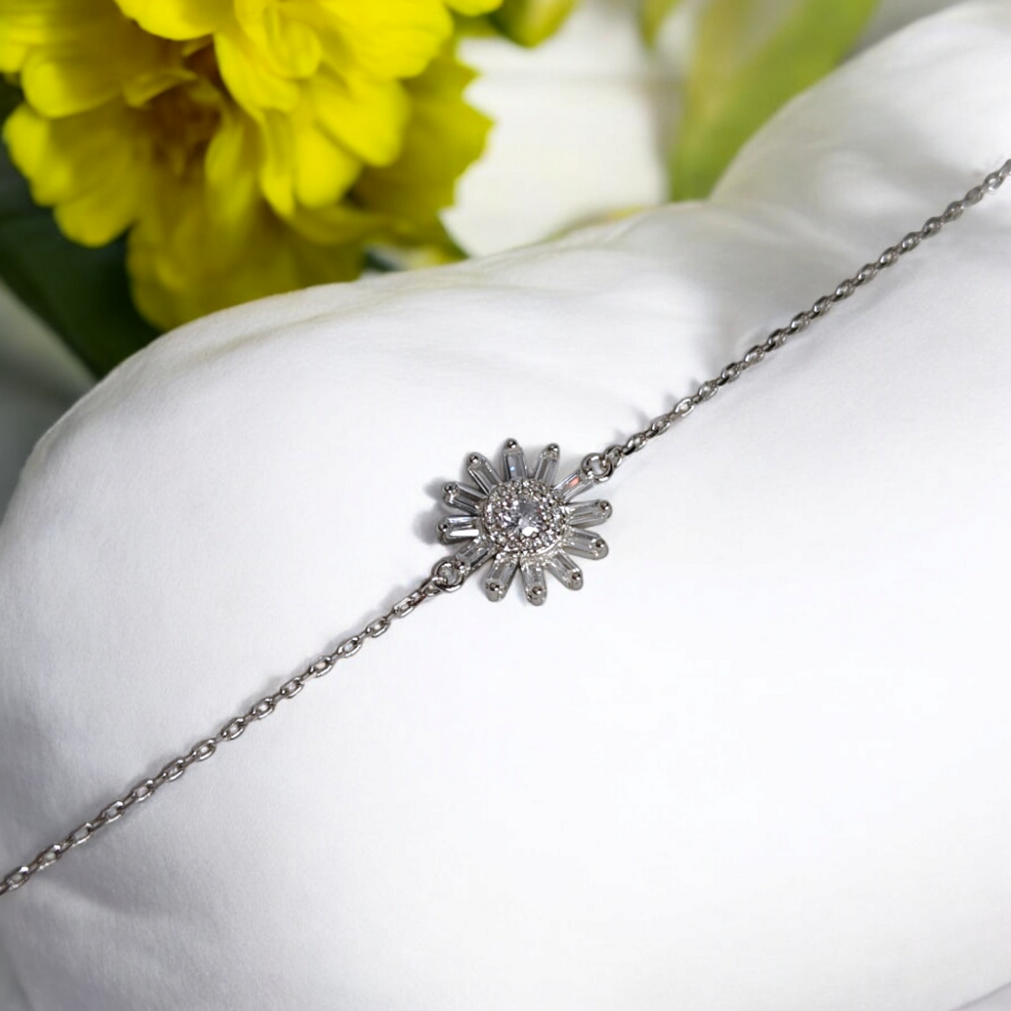 Blooming Baguette Silver Bracelet