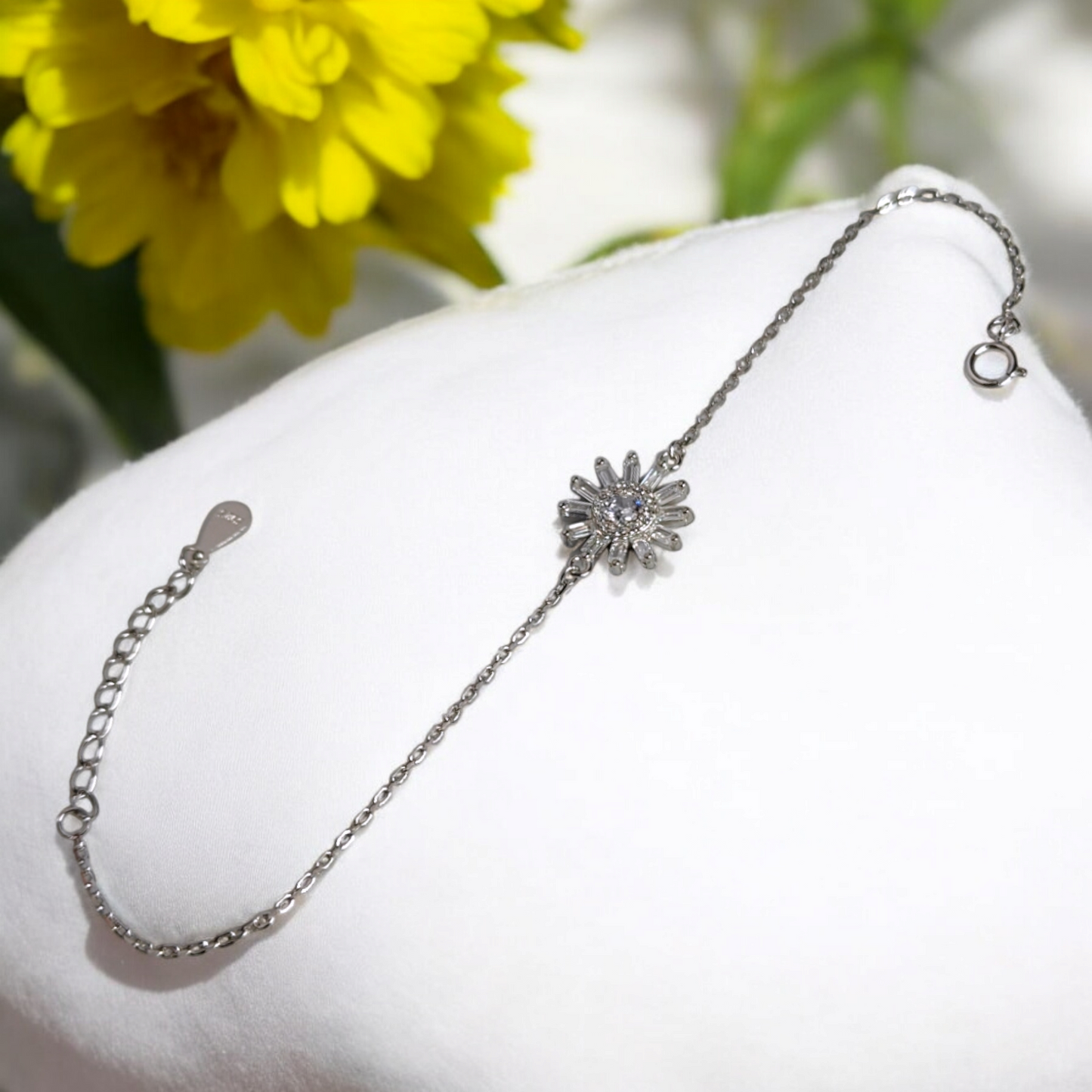 Blooming Baguette Silver Bracelet