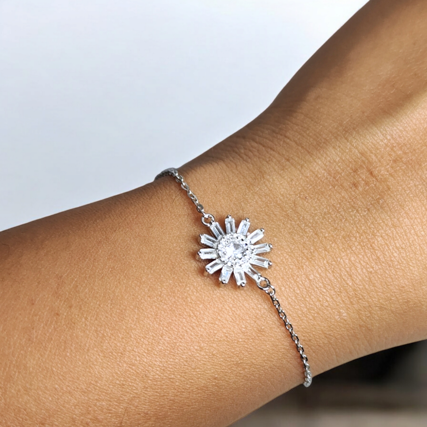 Blooming Baguette Silver Bracelet