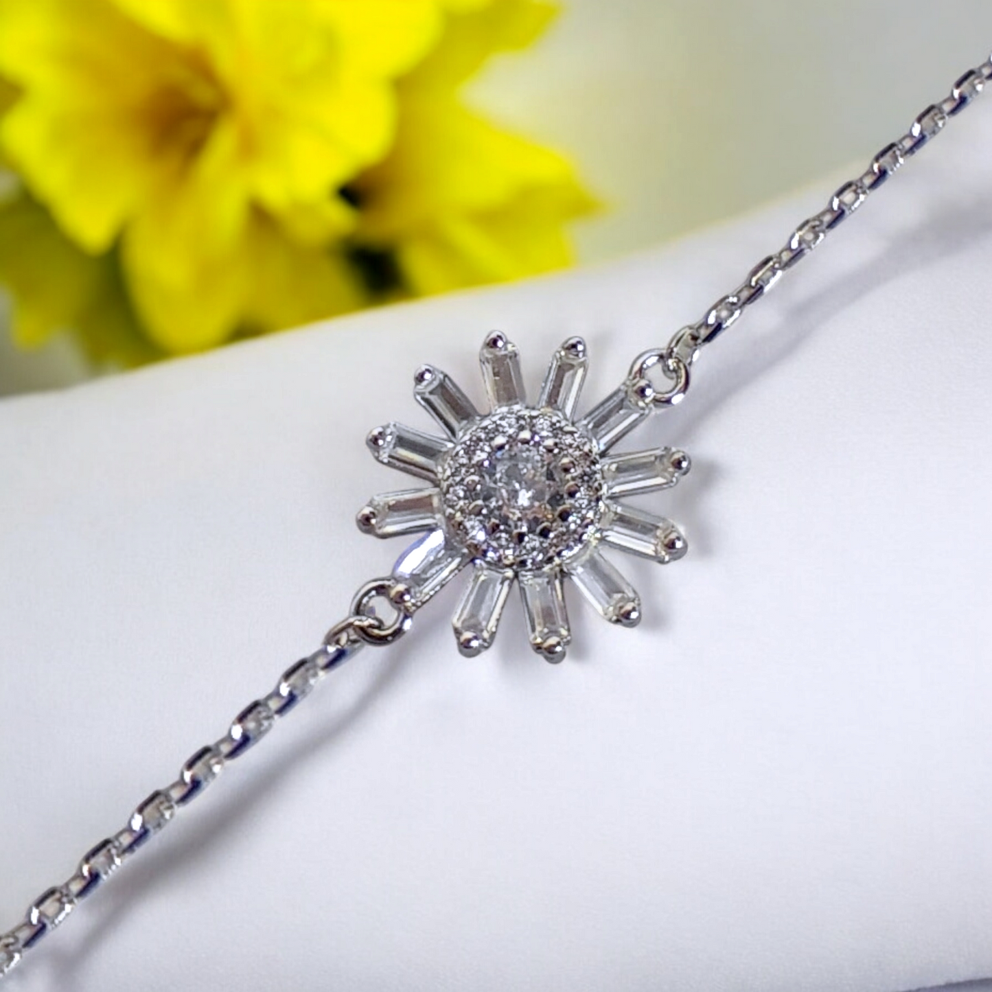 Blooming Baguette Silver Bracelet