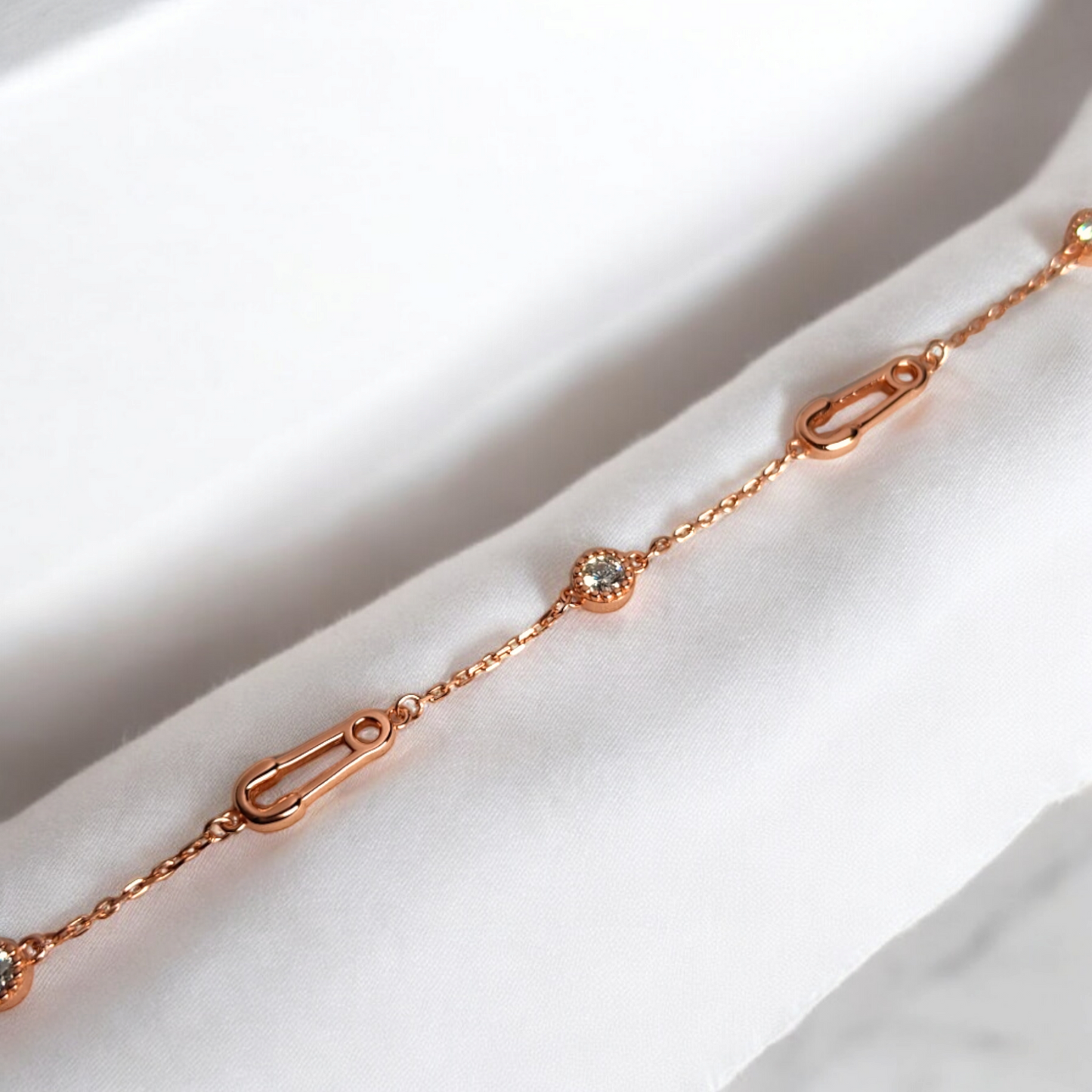 Safety Pin Chain Bracelet