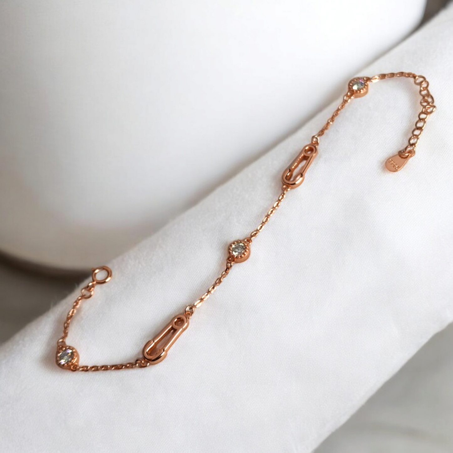 Safety Pin Chain Bracelet