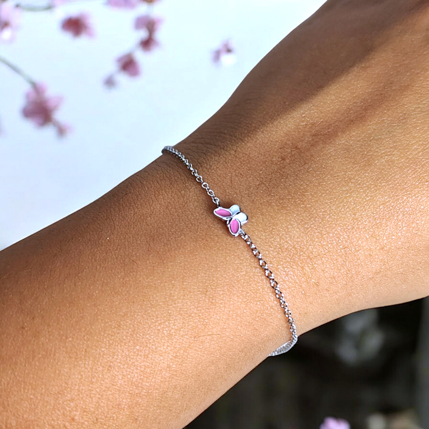 Mini Butterfly Silver Bracelet