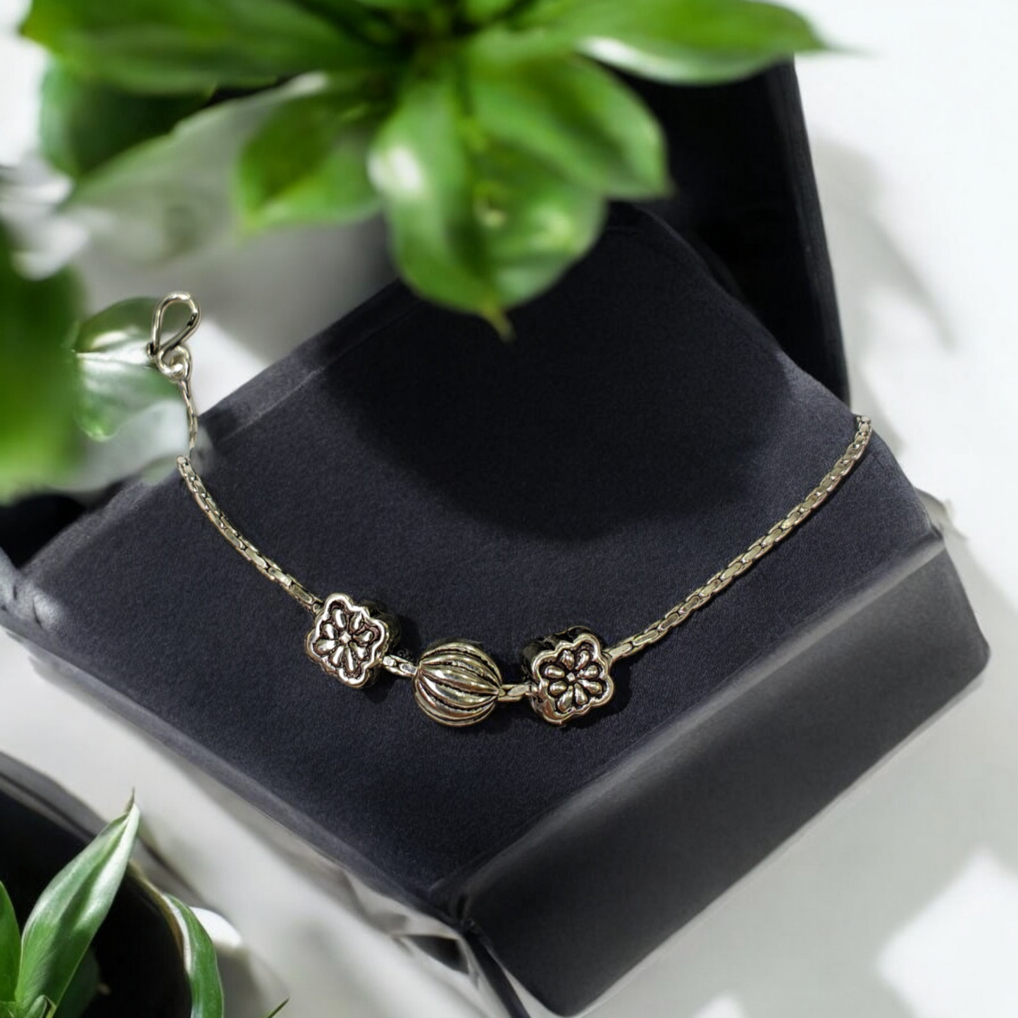 Serene Spiral Silver Bracelet