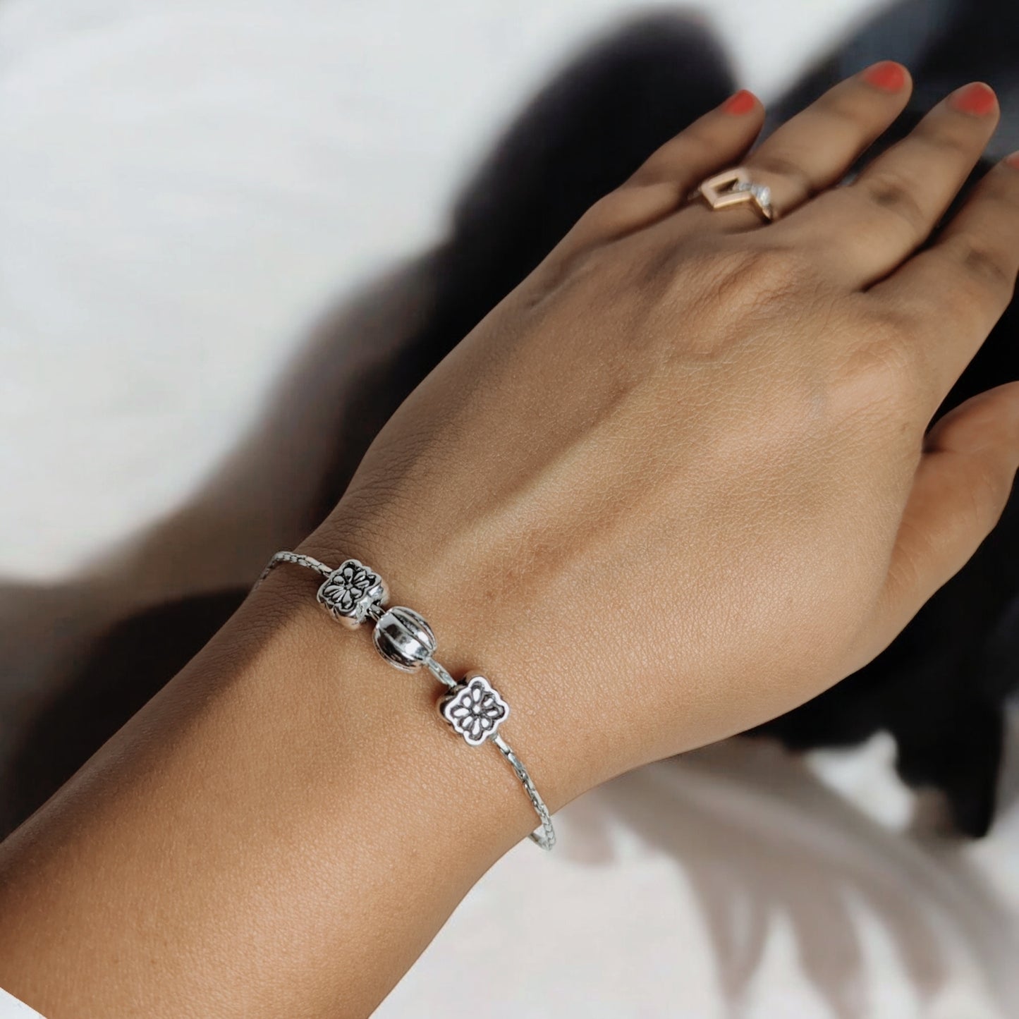 Serene Spiral Silver Bracelet