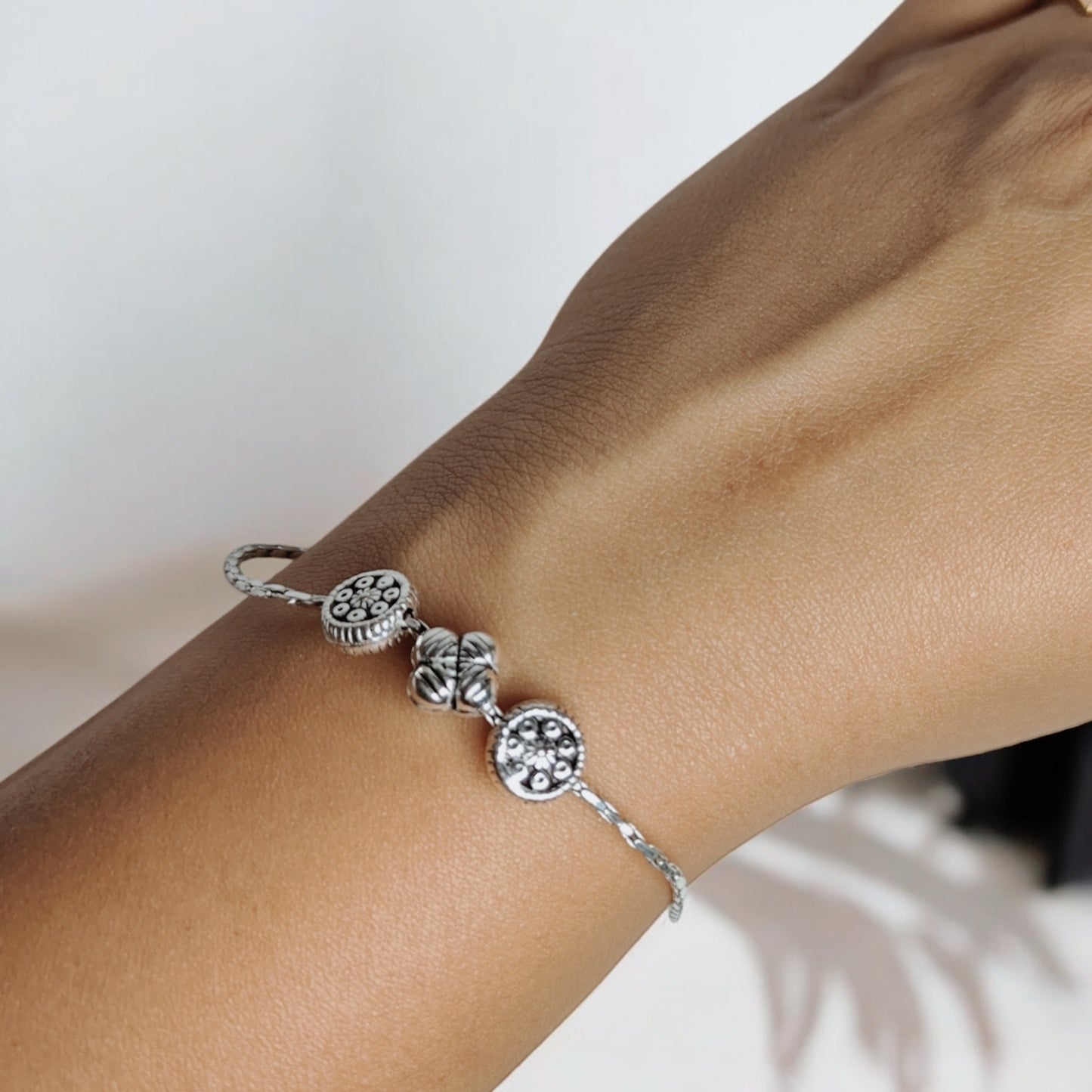 Whispers of Waves Silver Bracelet