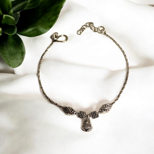 Lunar Leaf Silver Bracelet