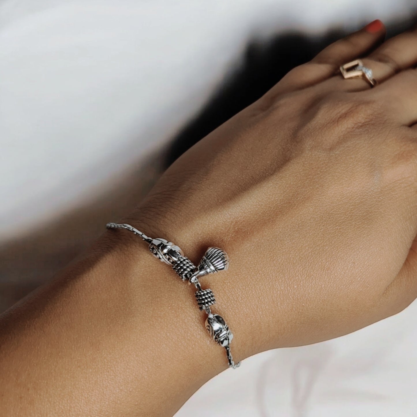 Lunar Leaf Silver Bracelet