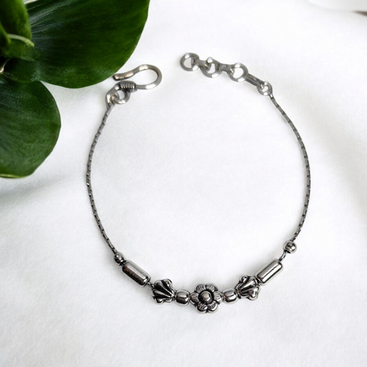 Geometric Grace Silver Bracelet