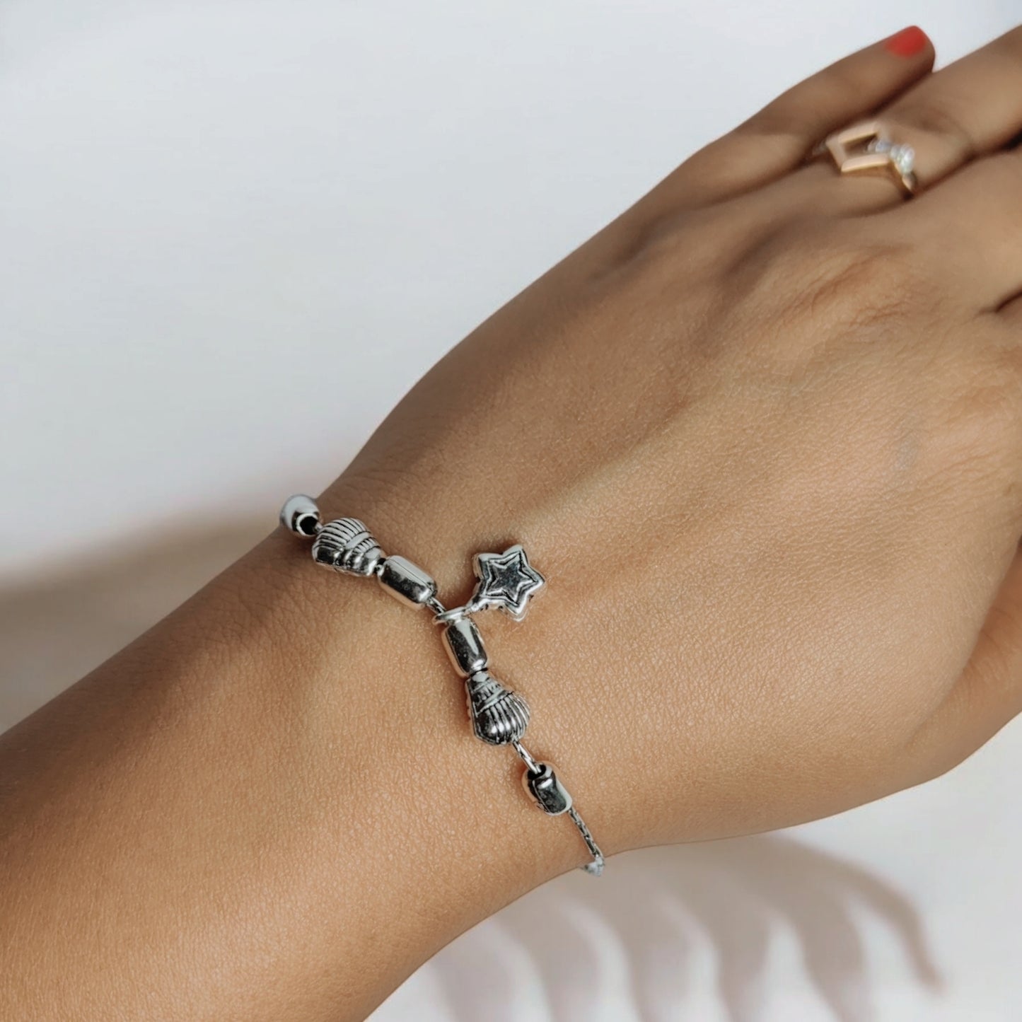 Daisy Spiral Silver Bracelet