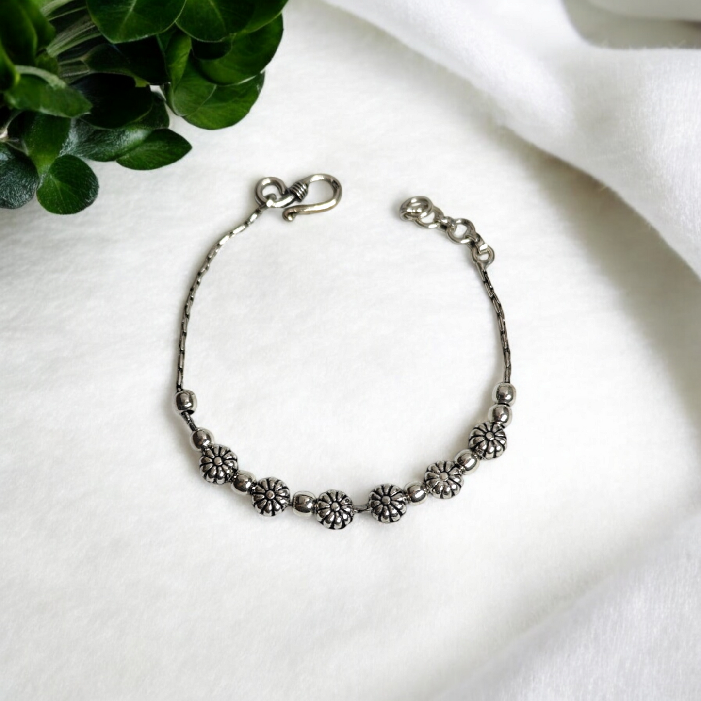 Botanic Whirl Silver Bracelet