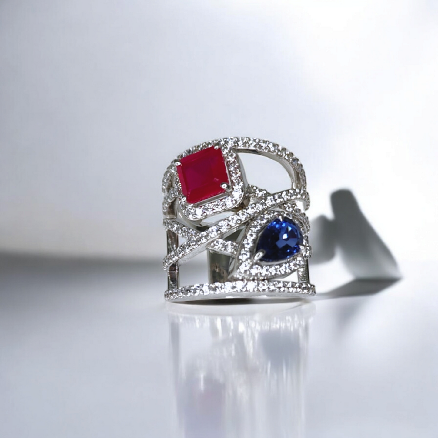 Handcrafted Premium Dual Gem Elegance Ring