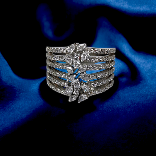 Handcrafted Premium Blossom Band Diamond Ring