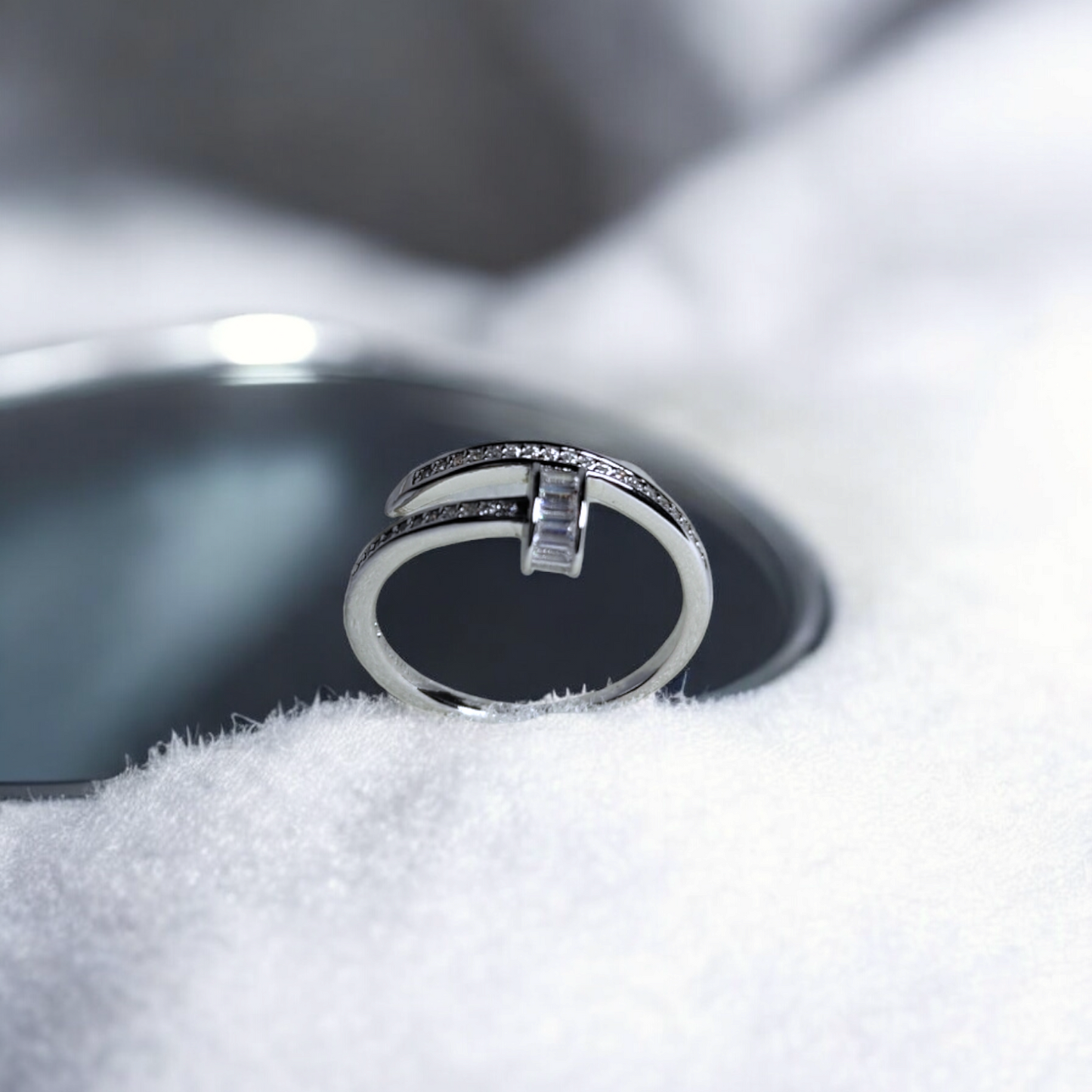 The Baguette Nail Screw Ring