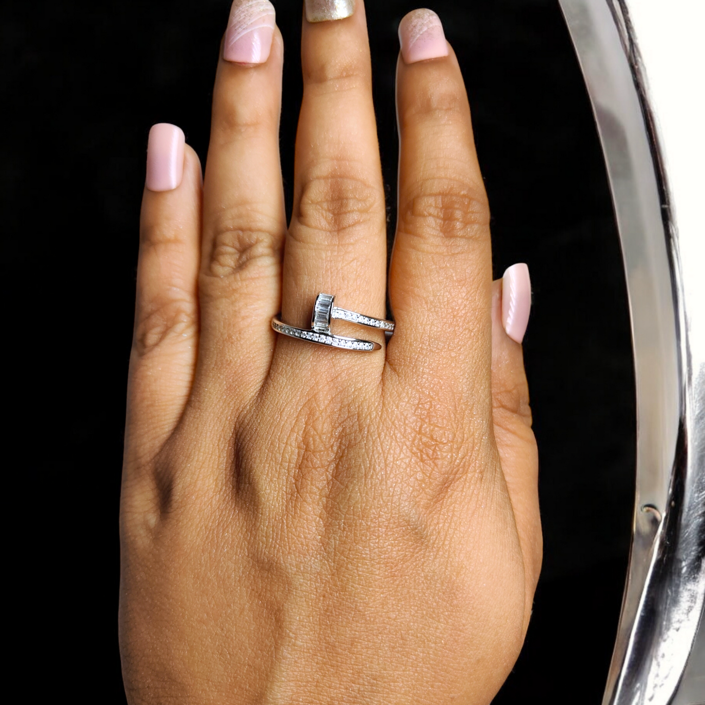 The Baguette Nail Screw Ring