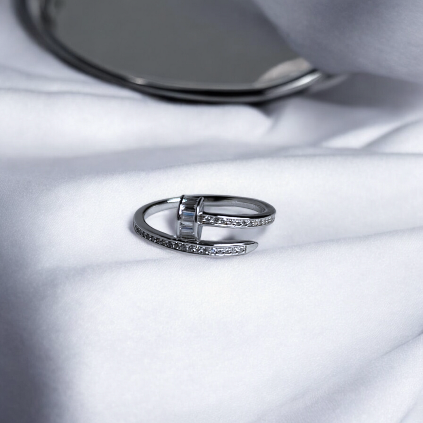 The Baguette Nail Screw Ring