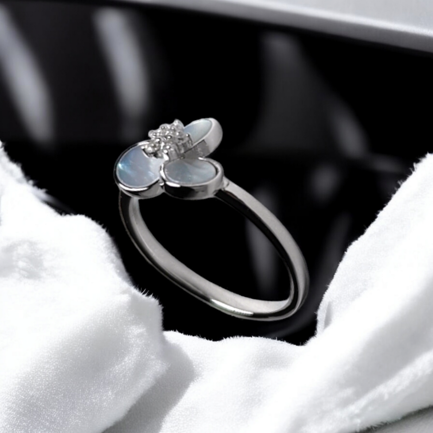 Moonlit Blossom Sterling Silver Ring