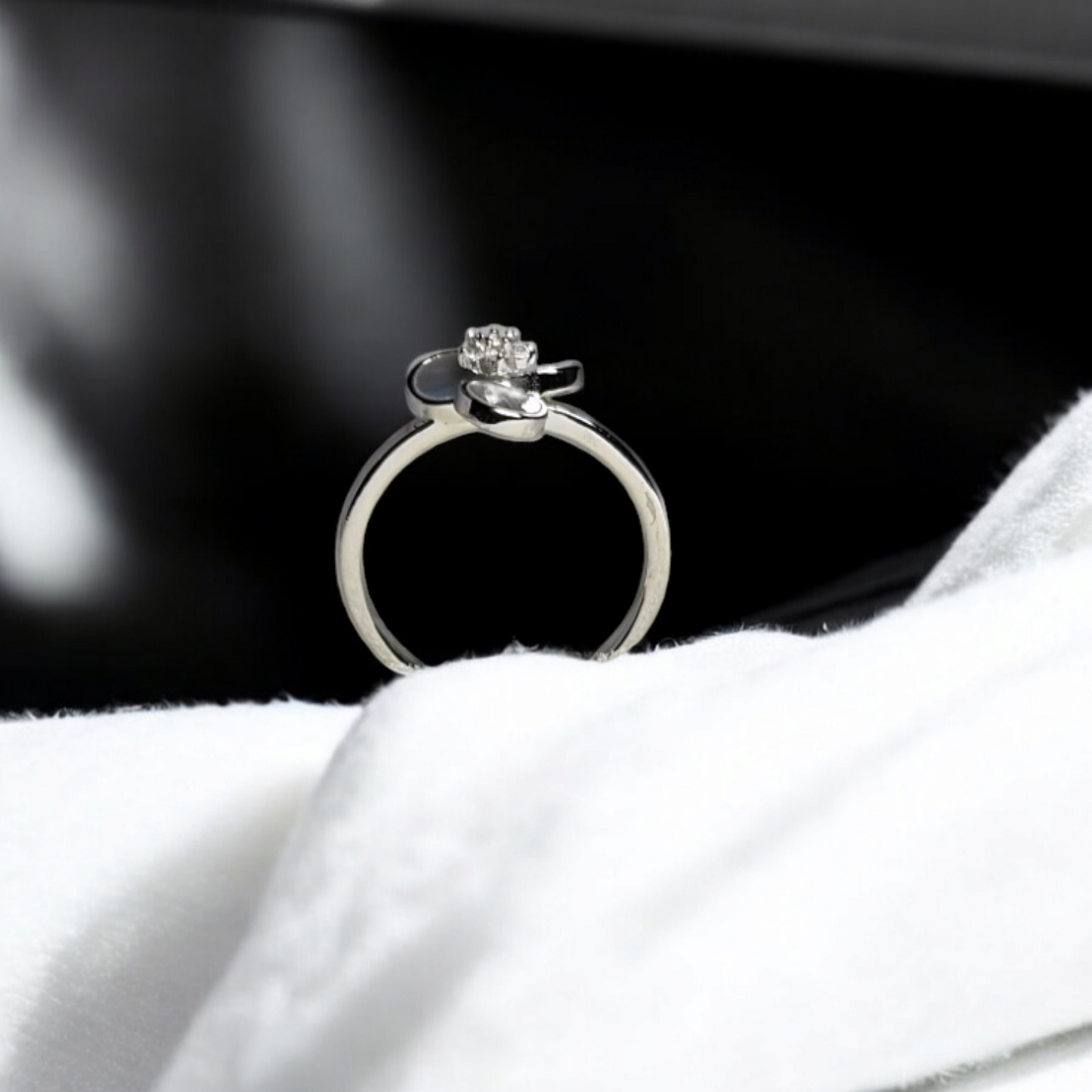 Moonlit Blossom Sterling Silver Ring