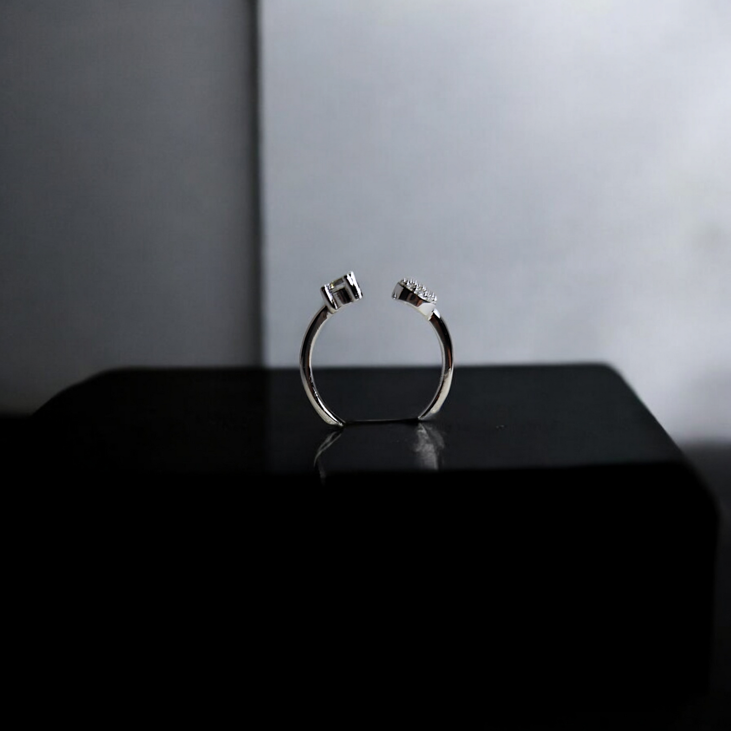 Modern Edge Open Sterling Silver Ring