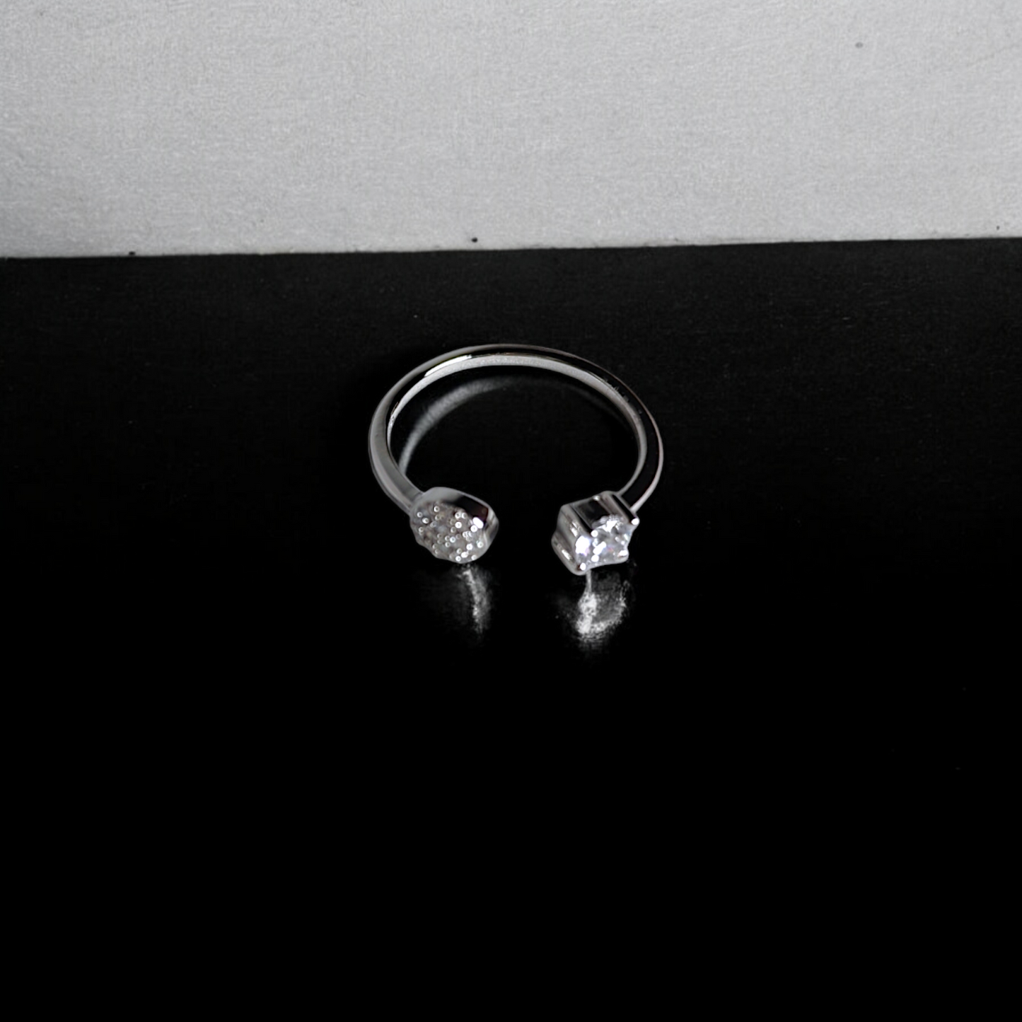 Modern Edge Open Sterling Silver Ring