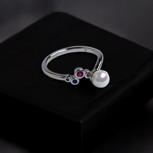 The Celestial Pearl Cluster Ring