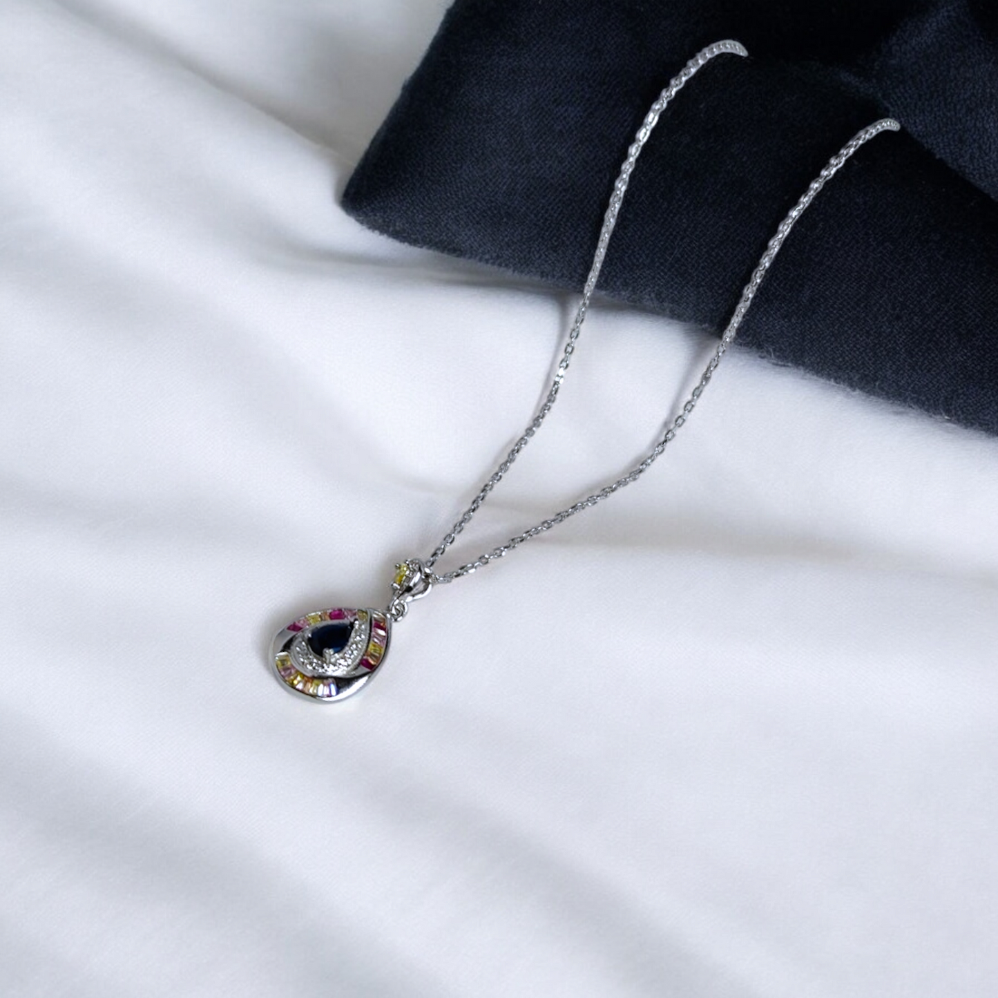 Elegant Teardrop Sapphire Necklace