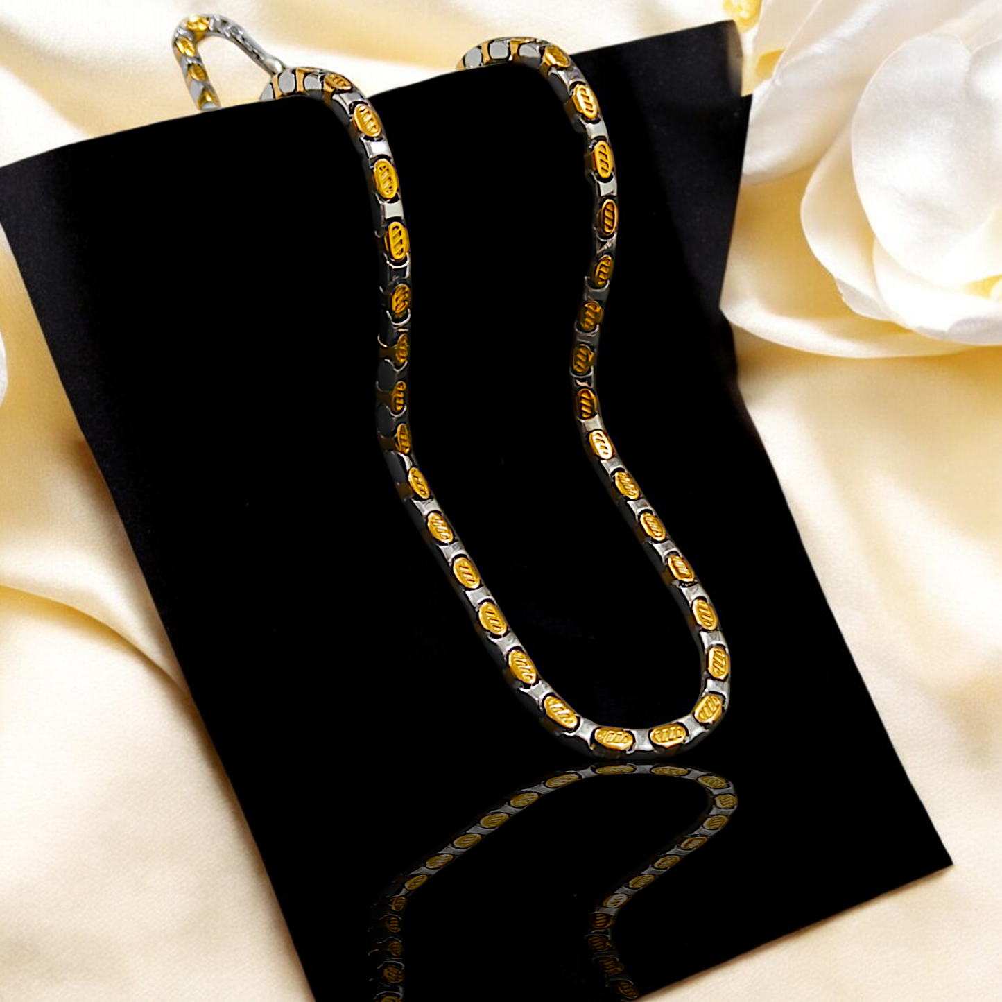 Dual-Tone Rectangular Link Chain