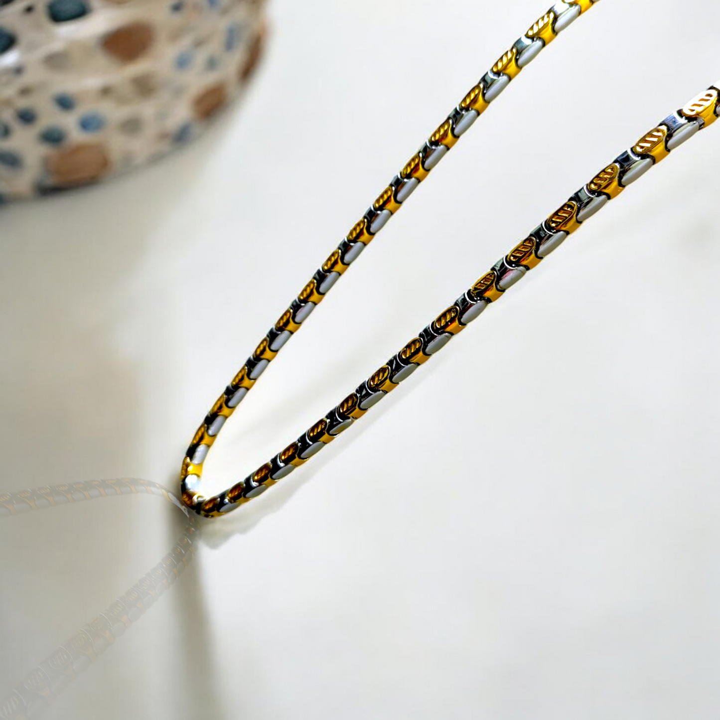 Dual-Tone Rectangular Link Chain