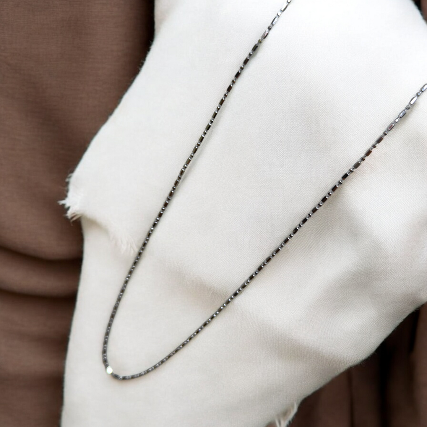 Sleek Modern Silver Chain Necklace