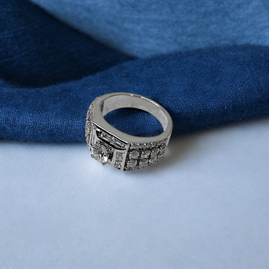 Handcrafted Regal Charm Sterling Ring