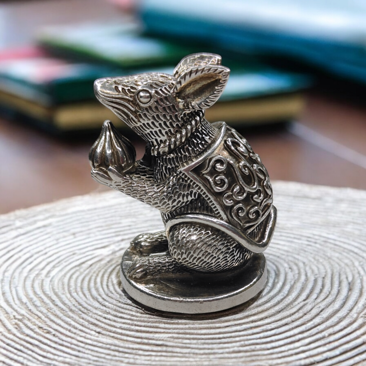 Antique Solid 925 Silver Mouse Idol
