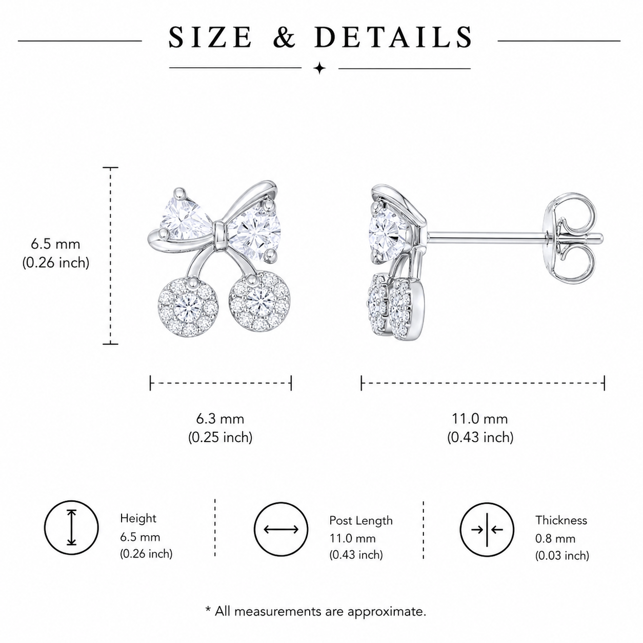 Cherry Sparkle Stud Earrings