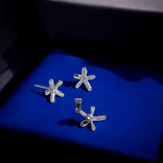 Starfish Sparkle Pendant & Earrings Set