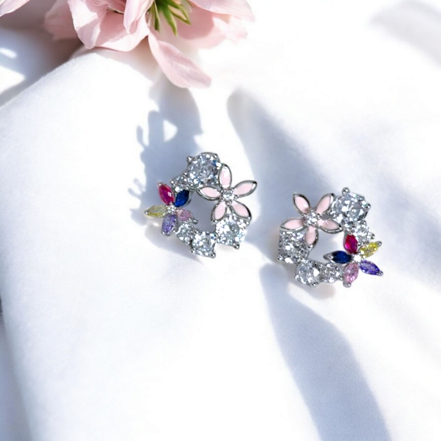 Floral Elegance Pendant & Earrings Set