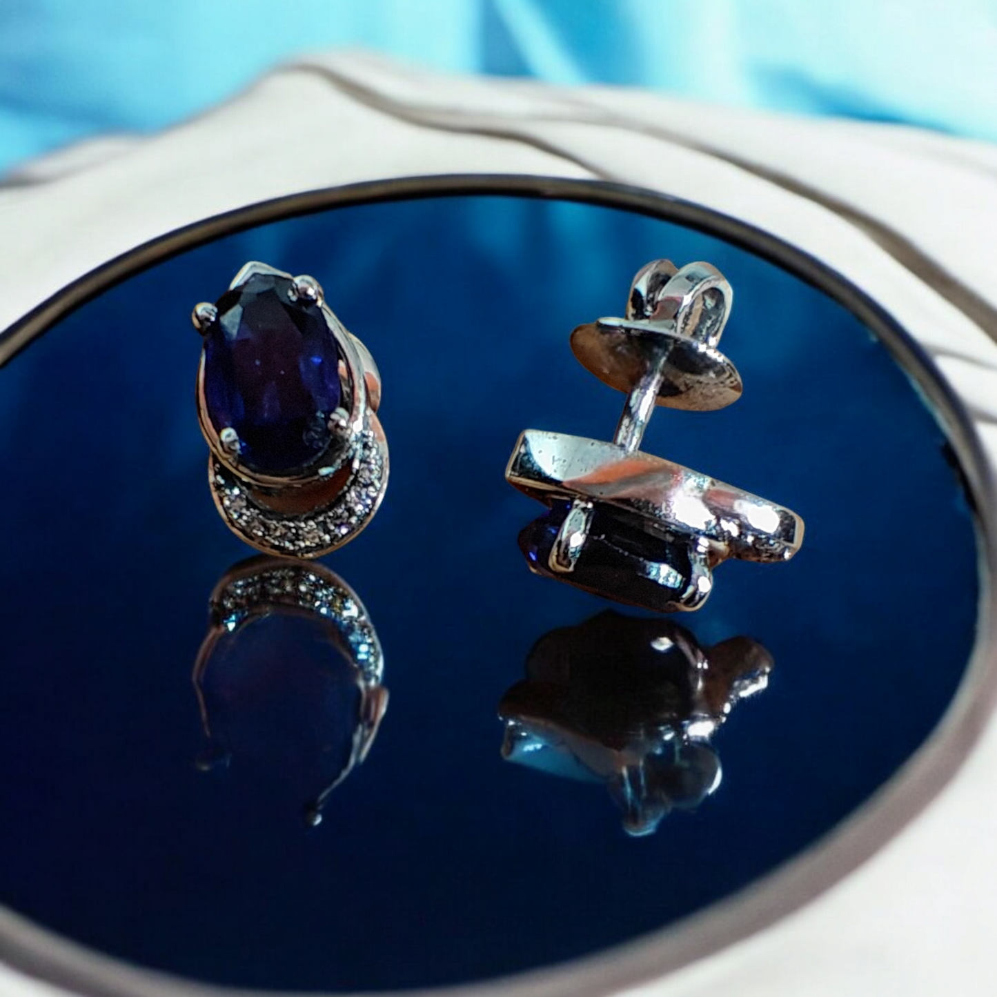 Handcrafted Sapphire-Inspired Earrings