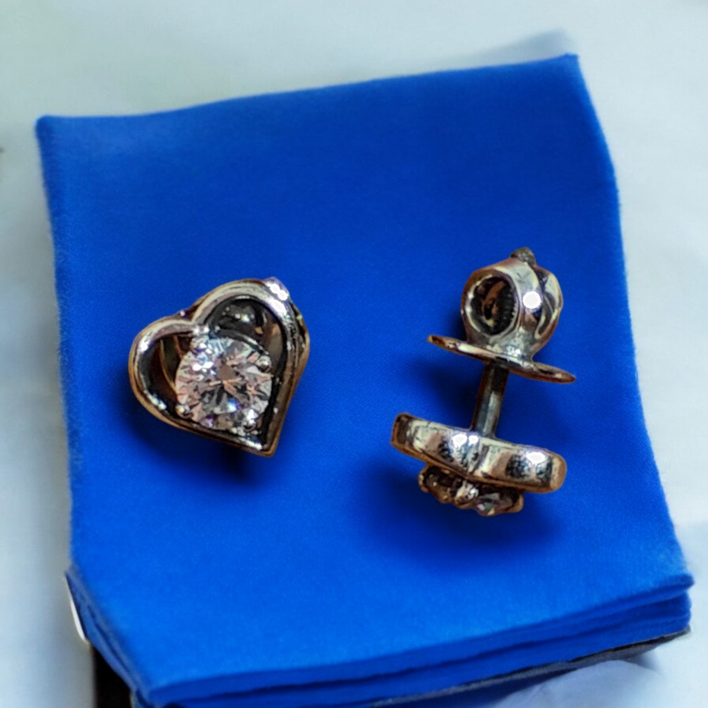 Handcrafted Heart Stud Earrings