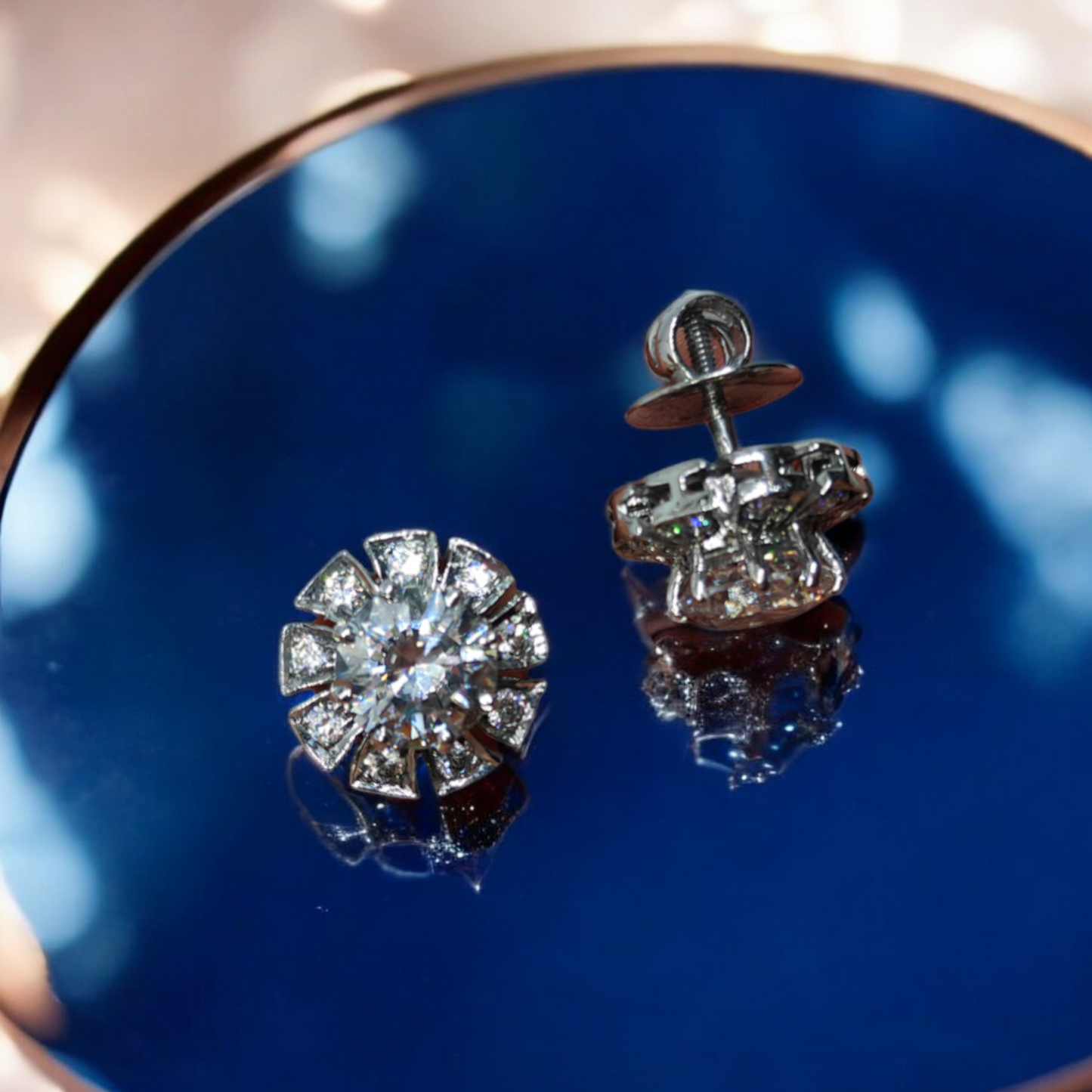 Handcrafted Sunburst Crystal Stud Earrings