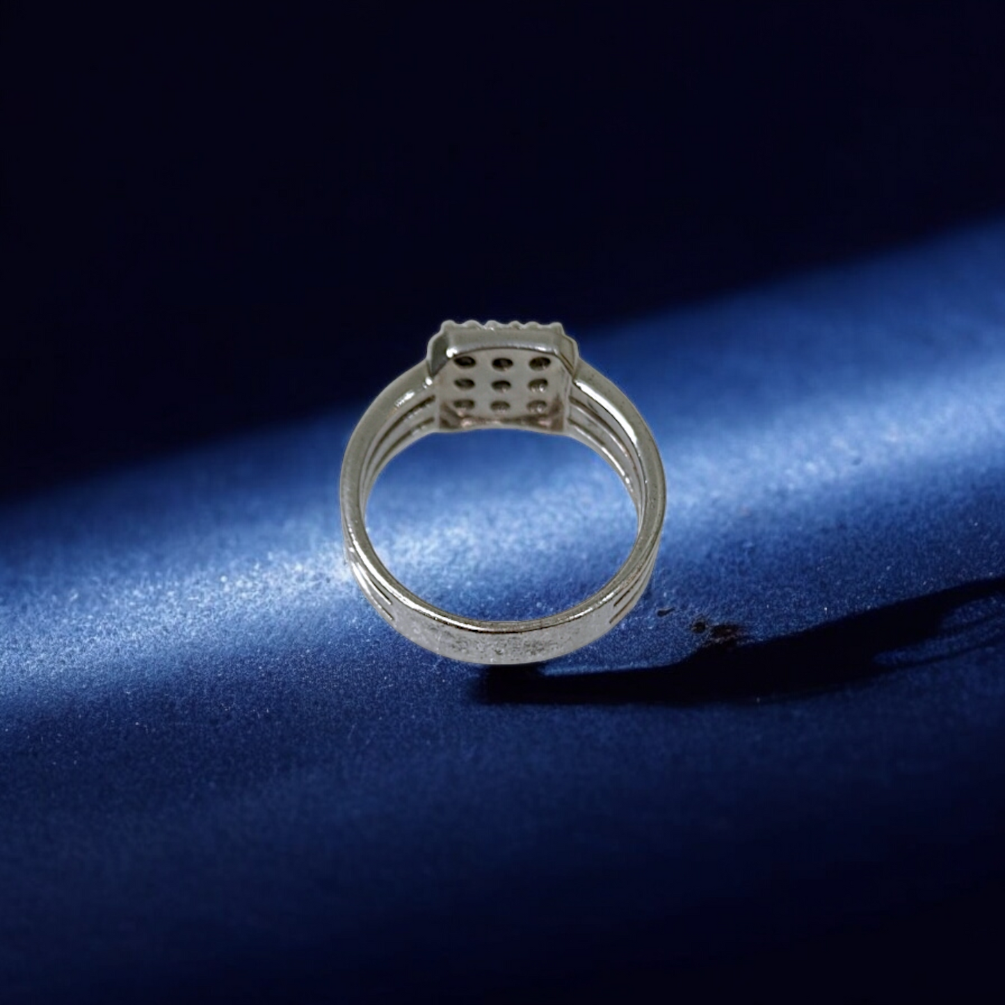 Handcrafted Classic Square Silver Ring for Him