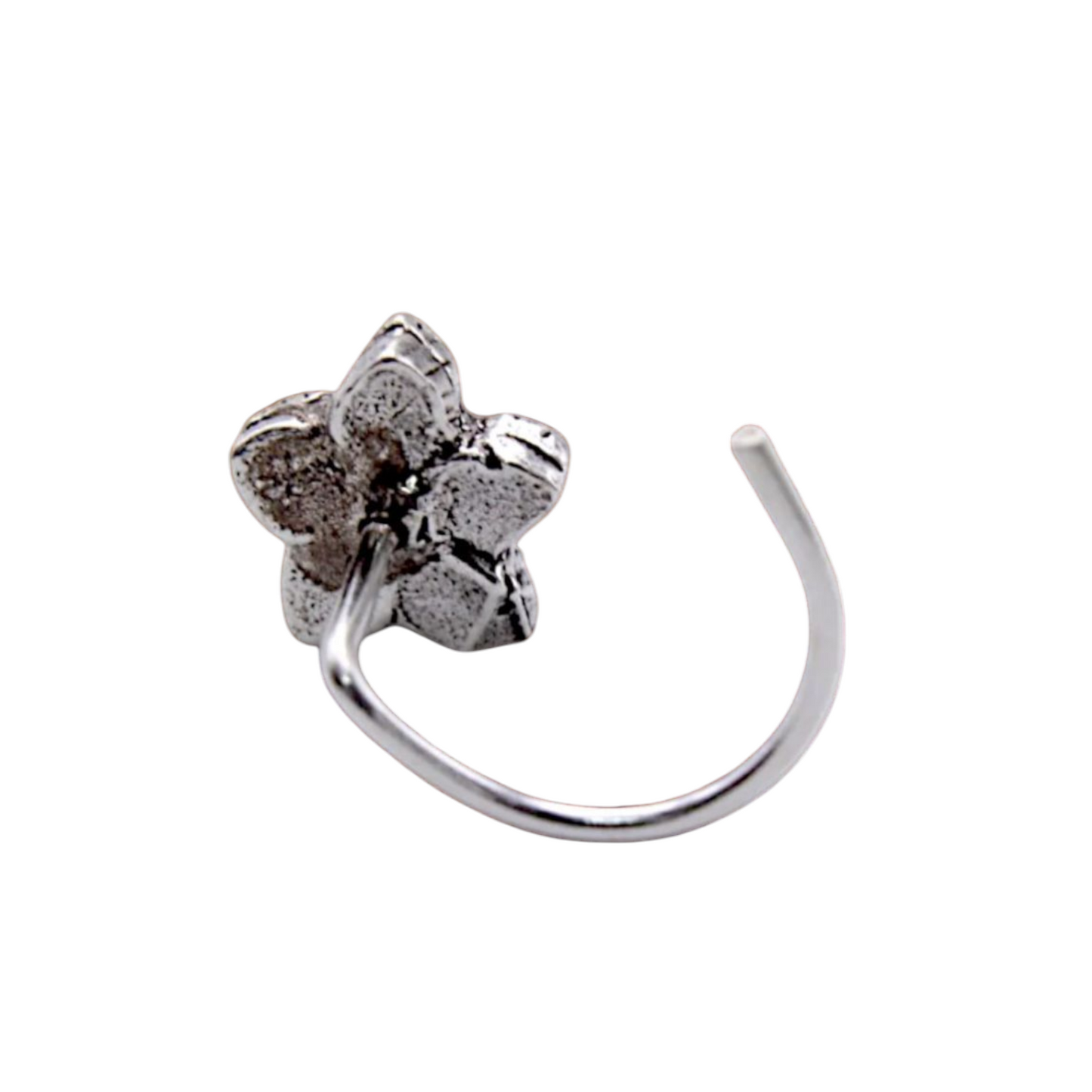 925 Sterling Silver Lotus Wired Nose Pin