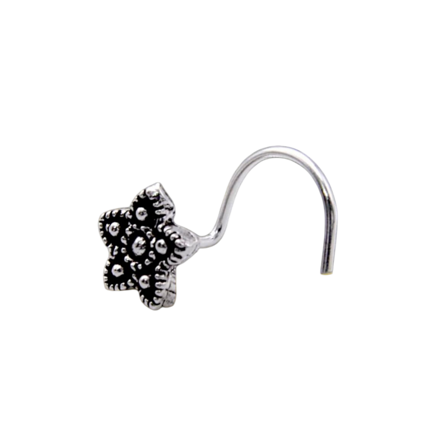 925 Sterling Silver Lotus Wired Nose Pin
