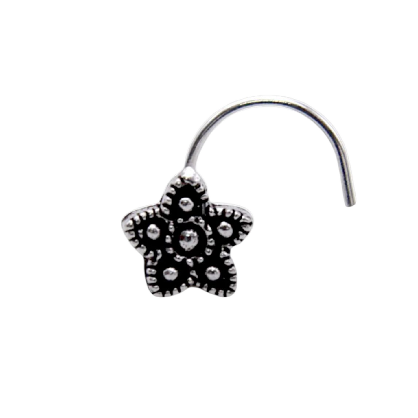 925 Sterling Silver Lotus Wired Nose Pin