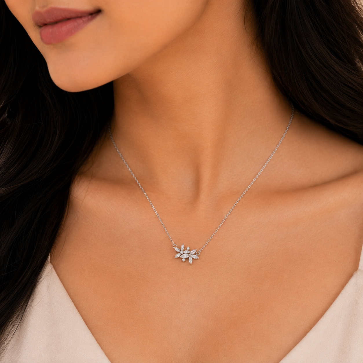 Bloom Sparkle 925 Silver Necklace